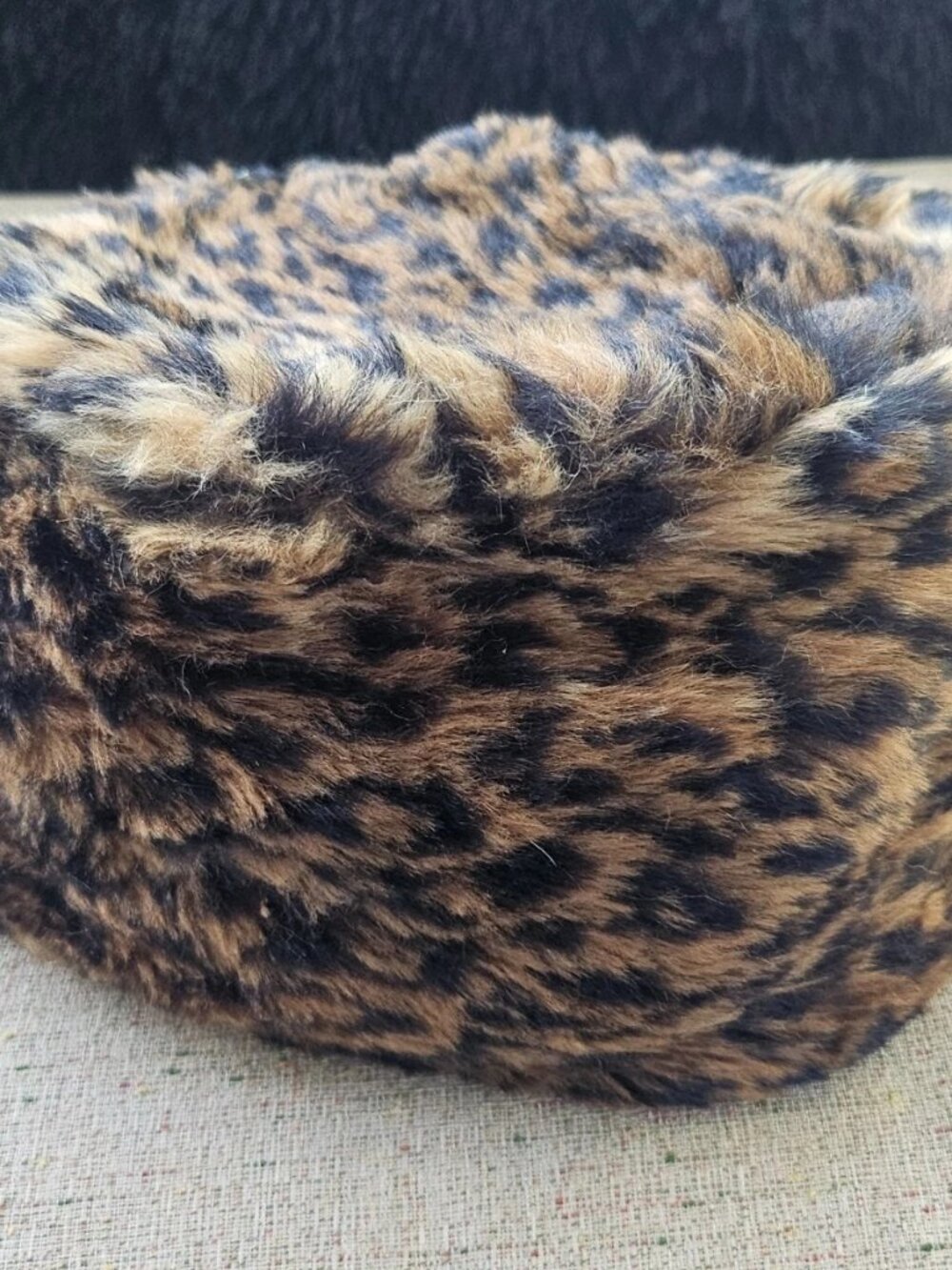Faux Fur Hat Warm Winter Brown Leopard Print Brown Unisex Cap Round Russian Hat - Picture 10 of 11